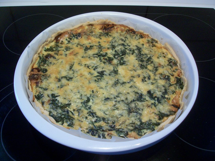 Quiche špenát, slanina2